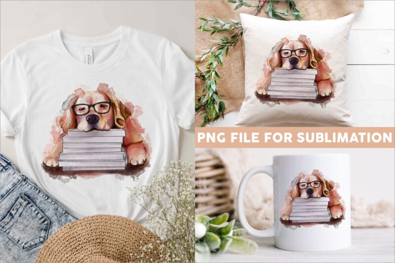 Funny dog watercolor sublimation bundle, dog illustration clipart bundle, dog bundle, dog t shirt designs png