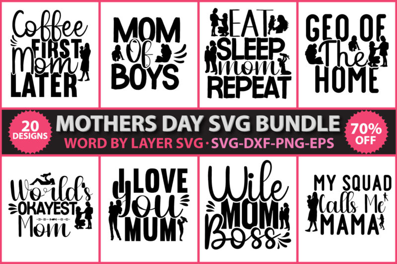 Mothers day vector t-shirt design, Mothers day SVG Bundle, Mother's day t-shirt design, Mothers day vector design, Mom svg, Mom life svg, Girl mom svg, Mama svg, Funny mom svg,