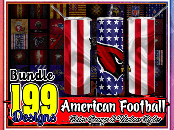 Combo 199 american football retro grunge & various styles, 20oz skinny straight,template for sublimation,full tumbler, png digital download 1014533239 t shirt vector file