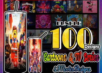 Combo 100 Cartoons & TV Series Multi Styles Design Tumber, 20oz Skinny Straight,Template for Sublimation,Full Tumbler, PNG Digital Download 1014533239
