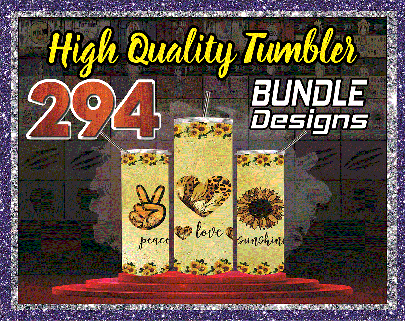 Bundle 294 High Quality Tumber Designs , 20oz Skinny Straight, Template For Sublimation, Digital Download, Tumbler Digital, Digital File 1014591399