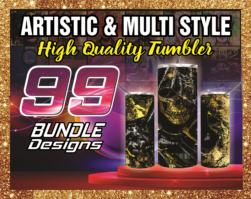 99 Artistic & Multi Style Designs , 20oz Skinny Straight Bundle, Template For Sublimation, Digital Download, Tumbler Digital 1014591399