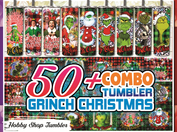 50+ combo tumbler grinch christmas tumbler png – christmas 2021 tumbler png, 20 oz skinny digital file, tumbler digital 8808122011