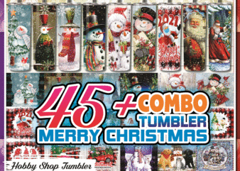 Combo 45+ Tumbler Merry Christmas Tumbler PNG (snowman – santaclaus – gnomes), 20 oz Skinny Digital File, Tumbler DIgital 8808122012