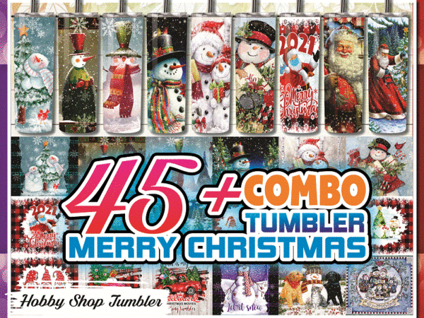 Combo 45+ tumbler merry christmas tumbler png (snowman – santaclaus – gnomes), 20 oz skinny digital file, tumbler digital 8808122012 t shirt vector file