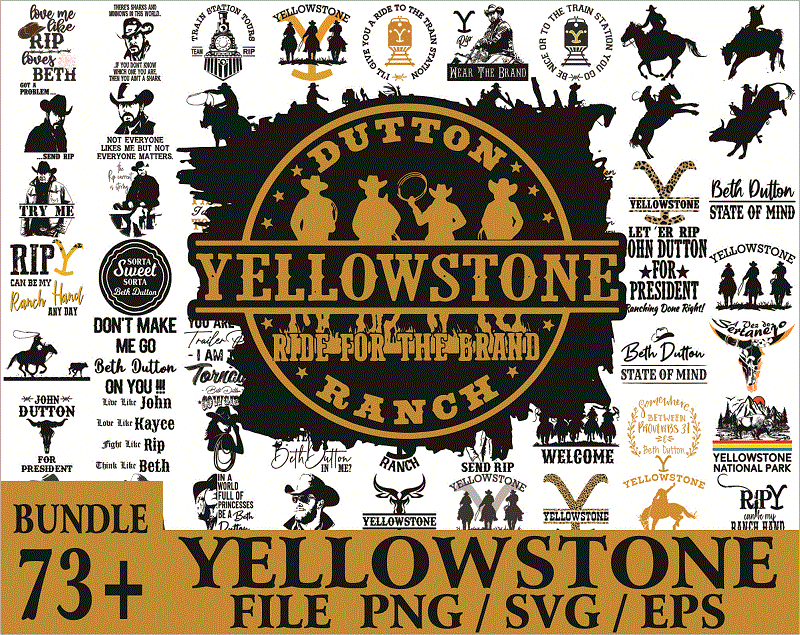Bunde 75+ Yellowstone svg, Yellowstone SVG, PNG, DXF, Yellowstone svg cut fies, Yellowstone Cipart, MusicArtStore Digital Download 1019134239