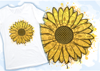 Sunflower with mandala svg t shirt design, sunflower sublimation png