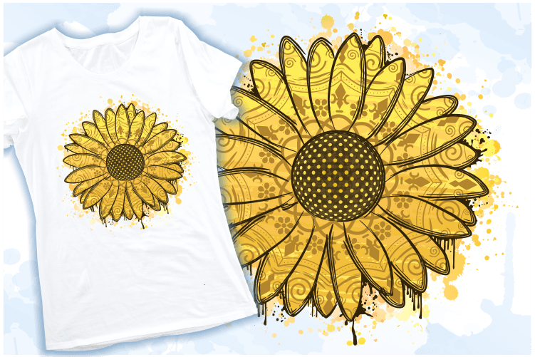 Sunflower with mandala svg t shirt design, sunflower sublimation png