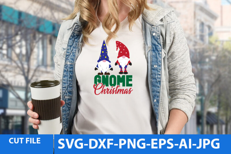 Gnome Christmas Graphic Tshirt Design On Sale