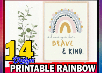 14 Printable Rainbow Designs, Classroom Decor, Printable Rainbow Learning Posters, Keep On Learning, Positive Vibes, Digital Design 1052061243