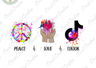 Trending Gifts, Colorful Love Peace Diy Crafts, Peace Painting Png Files , TikTok T-shirt Silhouette Files, Trending Cameo Htv Prints