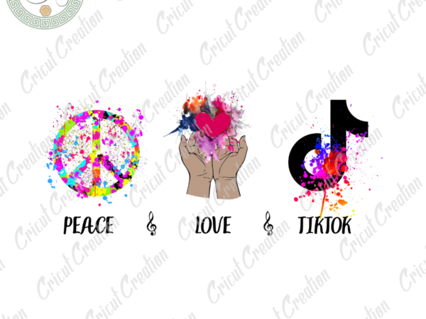 Trending gifts, colorful love peace diy crafts, peace painting png files , tiktok t-shirt silhouette files, trending cameo htv prints