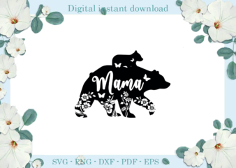 Trending gifts, Black and White Bear Mama Diy Crafts, Mama Bear Svg Files For Cricut, Butterfly Silhouette Files, Quotes Cameo Htv Prints