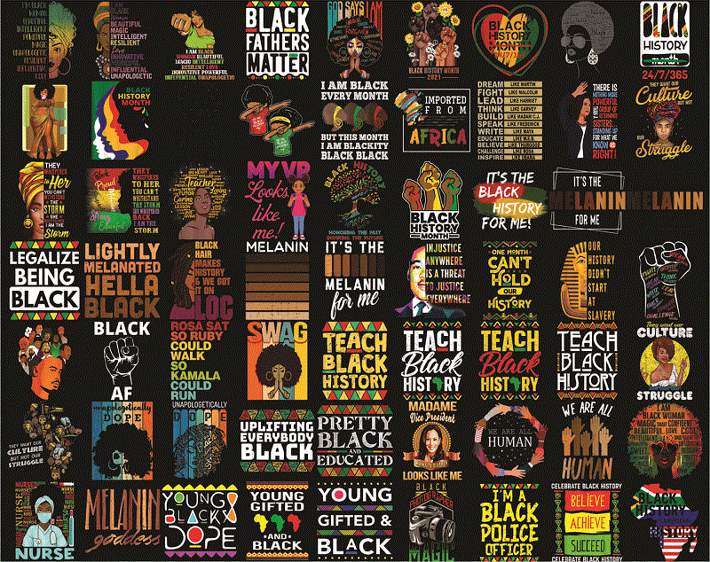 Combo 585+ PNG Bundle, Black History Month png, Black Pride png, African American png, Afro Women png, Sublimation Black History, Digital Download CB1007303136