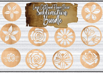 Laser Cut Round Flower Decor SVG Bundle