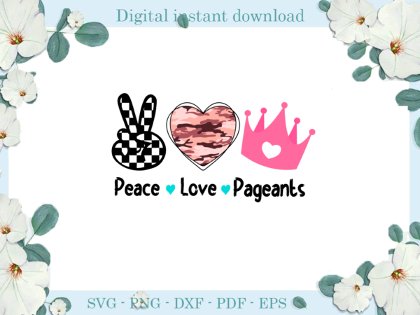 Trending gifts, peace love pageants diy crafts, pink leopard heart svg files for cricut, plaid design silhouette files, crown cameo htv prints