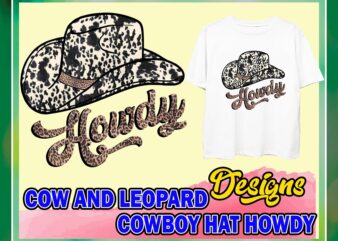 Cow and leopard cowboy hat Howdy Png DIGITAL FILE ONLY Instant Digital Download Southern western sublimation design 953097006