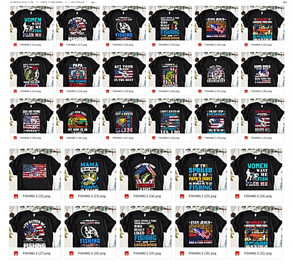 45 PNG Fishing Bundle Printing Tshirt PNG Digital File Download