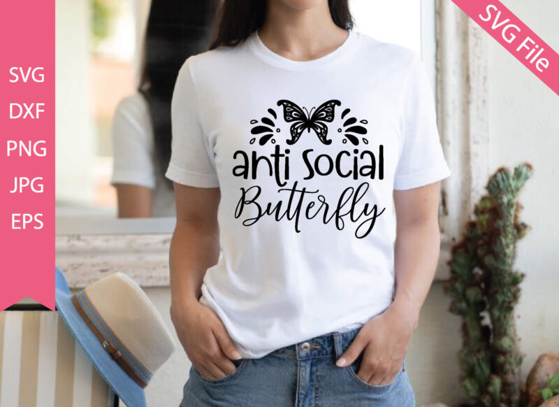 anti-social butterfly SVG cut files
