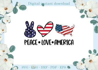 Trending gifts, Peace love American Flag Diy Crafts, American Flag Svg Files For Cricut, Love American Silhouette Files, Trending Cameo Htv Prints t shirt designs for sale
