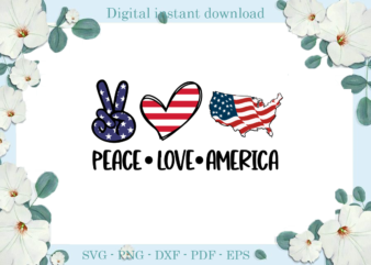 Trending gifts, Peace love American Flag Diy Crafts, American Flag Svg Files For Cricut, Love American Silhouette Files, Trending Cameo Htv Prints