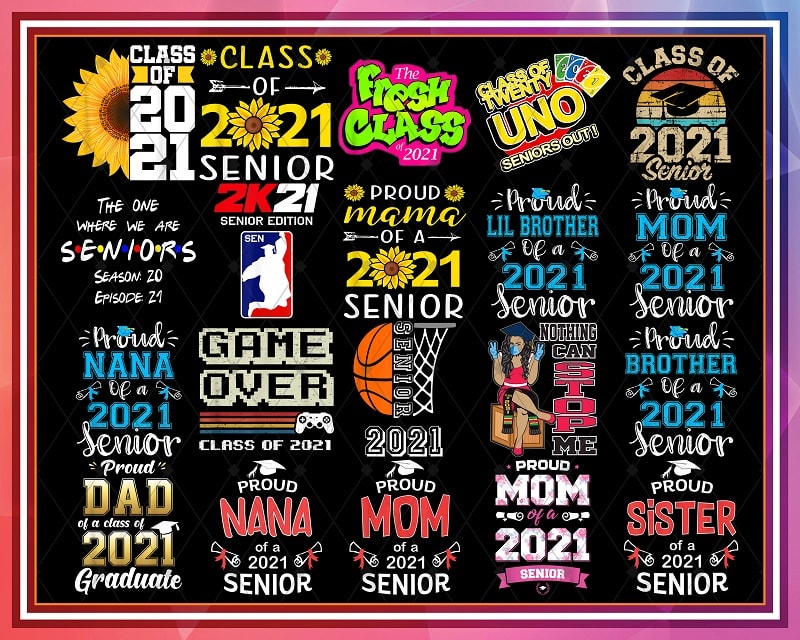 Bundle 38 Senior 2021 PNG, Senior Mom 2021, Senior sister, Senior class of 2021, Funny Senior Game, Instant Download 969629443