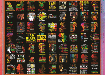 240 Designs Mega Black History Month, I Am Black Women PNG, Black Queen, Black Girl Magic, Afro Hair Clipart, Black Pride, Digital Download 975727699