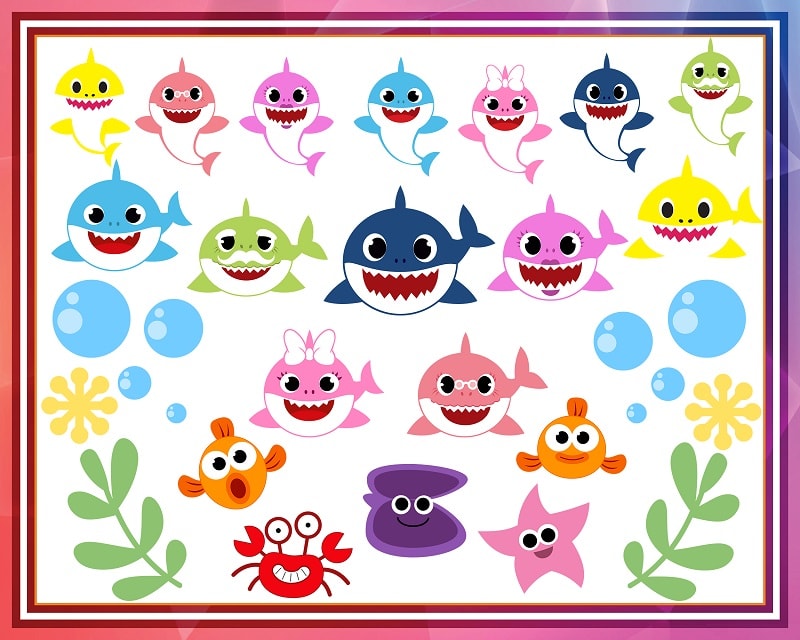 Bundle 34 Shark family SVG, Layered Shark Family png, Birthday family svg, Birthday clipart Shark, Shark Girl, svg,eps,dxf, Digital Download 941270093