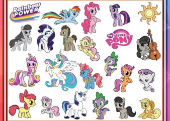 63 Designs Pony Piece Bundle, Pack SVG PNG Cricut Twilight Sparkly Apple Jack Sweetie Pie Rarity Rainbow Dash Spike, Digital Download 977798724