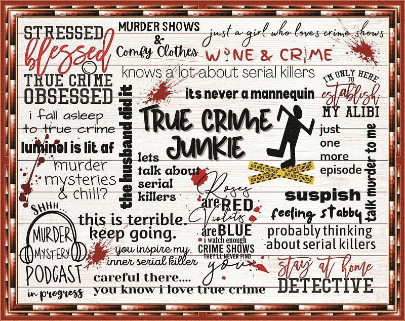 True Crime, Fan Sheet, Collage, PNG, JPG, Sublimation, tumbler wrap, Digital File, Waterslide, Instant Download 954763397