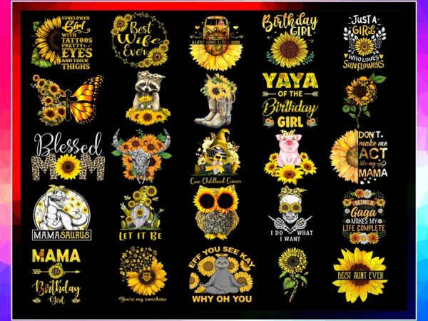 Combo 25 designs sunflower png bundle, flower png, sunflower butterfly monarch png, sunflower quotes, sunflower skull png, digital download 944194299