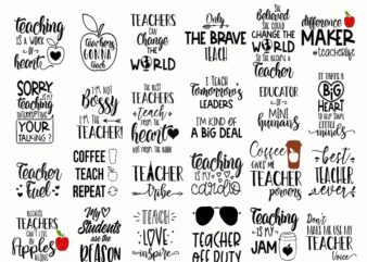 24 Teacher svg Bundle, School Svg, Teacher Svg, Cut Files For Cricut, Silhouette, Png, Instant Download 947401309