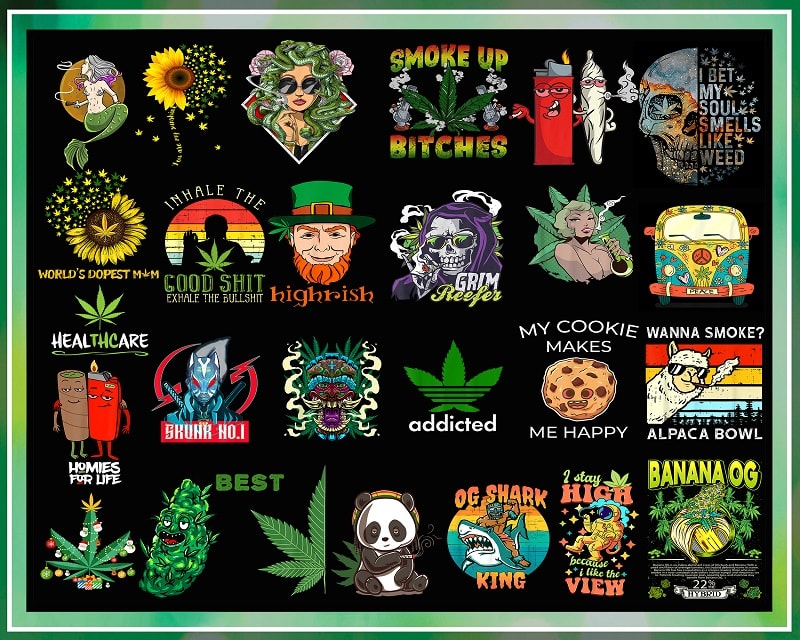 Bundle 64 Cannabis PNG, Weed Bundle Png, Dope Bundle, Smoke weed Png