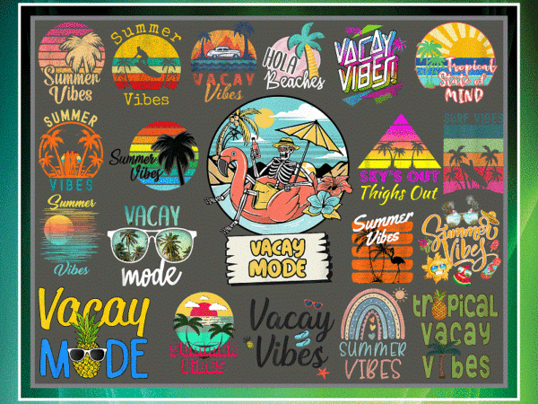 37 summer vacation png bundle, summer vibes png, vacay vibes png, retro sunset png, tropical png, beach vibes png, sublimation file 977133030