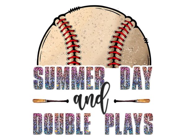 Summer day and double plays tshirt design