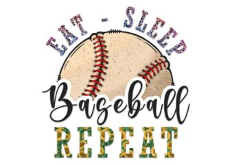 Eat Sleep Baseball Repeat Tshirt Design
