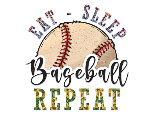 Eat sleep baseball repeat tshirt design