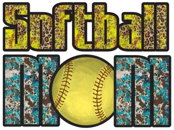 Softball mom sport tshirt design