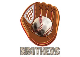 Baseball Glove Brothers Tshirt Design