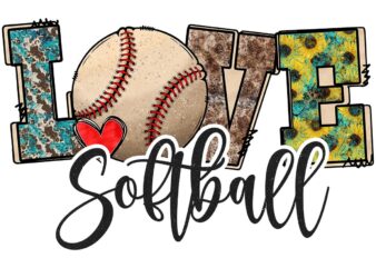 Love Softball Sport Lovers Tshirt Design