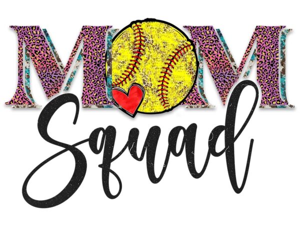 Mom squad sport softball tshirt design