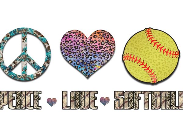 Peace love softball cheetah tshirt design
