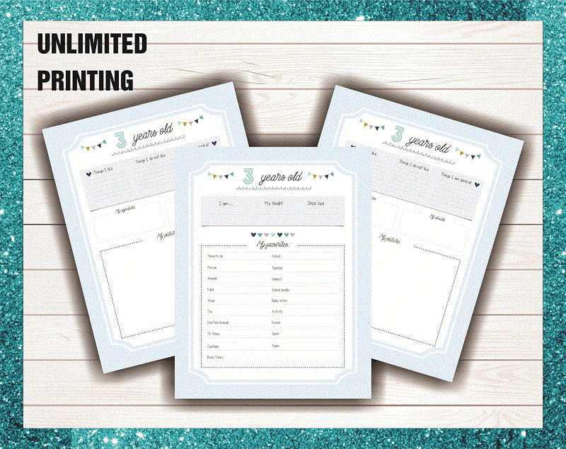 Printable Kid’s Memory Book, Birthday Interview Letter, Birthday Interview Pages, Childhood Memory Journal, 0-18 years, Instant Download 959755968