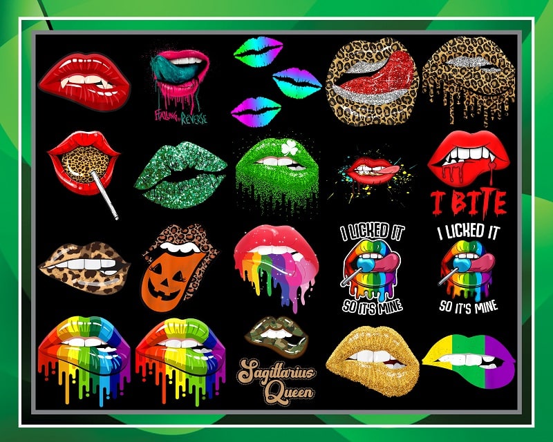 76 Rolling Stone Tongue and Lips PNG Bundle, Leopard tongue PNG, Rolling stone, Tie Dye Tongue Png, October Queen, Instant download, 925268334