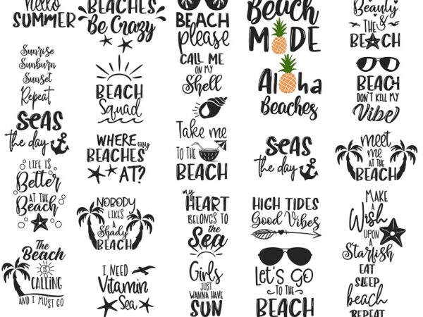 Summer bundle svg, beach svg, mermaid svg, summer quotes svg, printable, commercial use, instant download 829249403 t shirt template vector