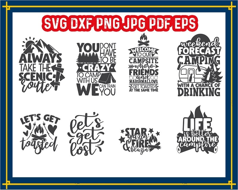 Camping Quotes SVG Bundle | 30 designs | Cut File | clipart | printable | vector | commercial use | instant download 833004914