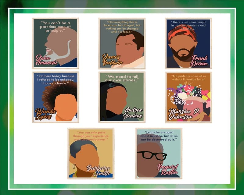 Influential Black LGBTQ Changemakers Sayings, Classroom, Social Justice, Diversity, Inclusion, Black History, Pride, Quotes,Digital Download 948499148