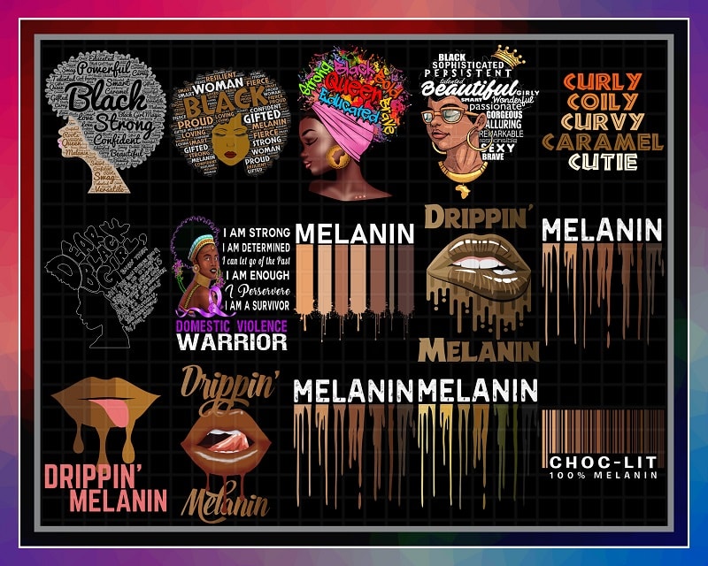 Bundle 50 Designs Melanin PNG, BAE Black & Educated Afro, Black Girl Graduation 2020, Curly Coily Curvy Png, Black Queen, Digital Download 879820174