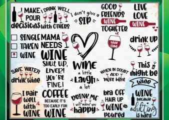 50 Wine Bundle, Wine Lover Svg, Wine Cut File, Wine Quotes Svg, Wine Sayings Svg, Alcohol Svg, Drinking Svg, Wine Glass Svg,Digital download 882906123