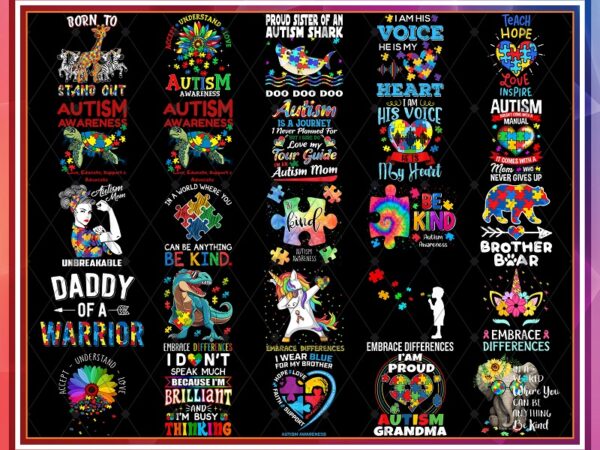 Bundle 57 designs autism awareness png, autism puzzle file, peace love autism,mama bear autism mom, heart puzzle piece flag,digital download 953649642